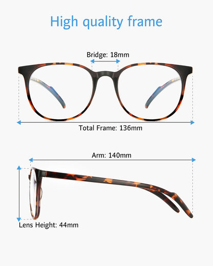 ANRRI Blue Light Blocking Glasses Anti Eye Strain Computer Glasses Filter UV400 Lightweight Frame Eyeglasses for Women Men
