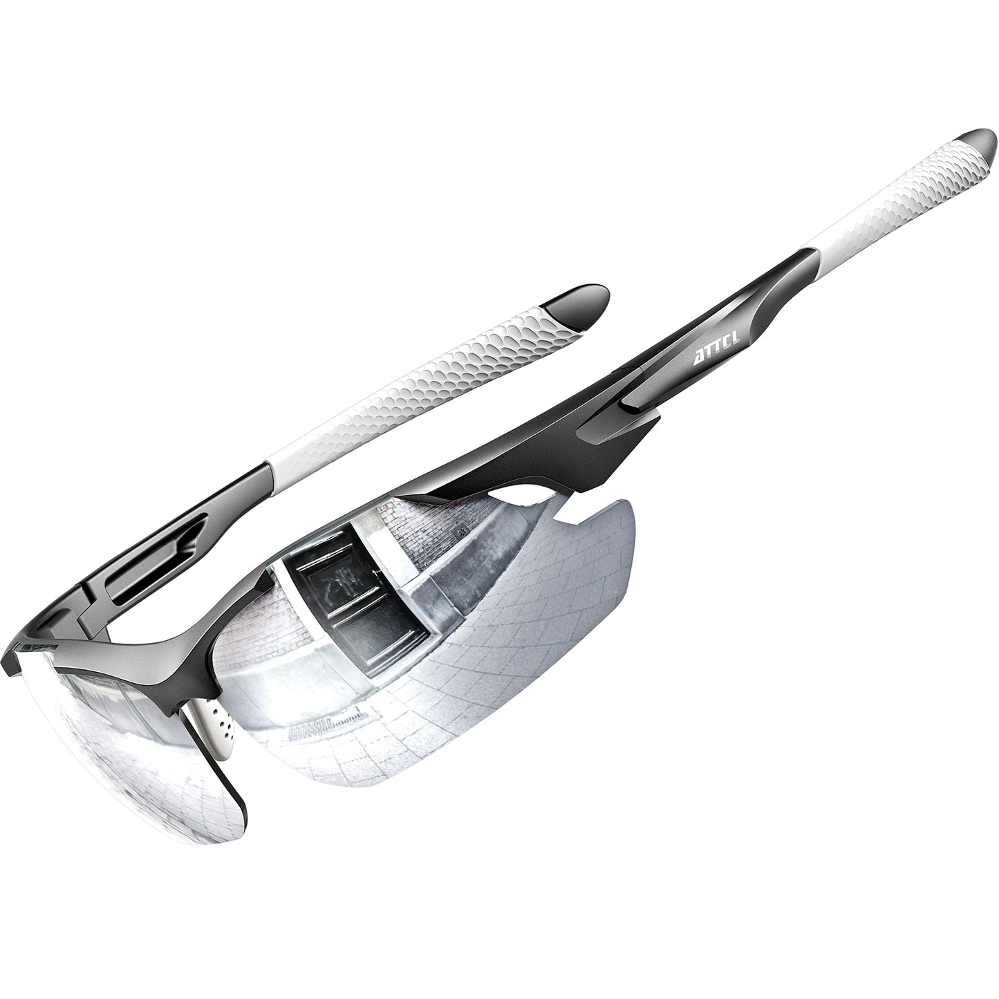 ATTCL Sunglasses For Men - Upgraded Sports Polarized Sunglasses for Cycling Driving Fishing UV Protection 7027-C3 Silver