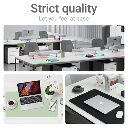 Boutilon Leather Desk Pad Protector,Non-Slip Mouse Pad,Laptop Desk Pad,Office Mouse Mat,Waterproof Leather Desk Blotter,Desk Writing Pad for Office and Home (L-Light Blue,35"x 17")