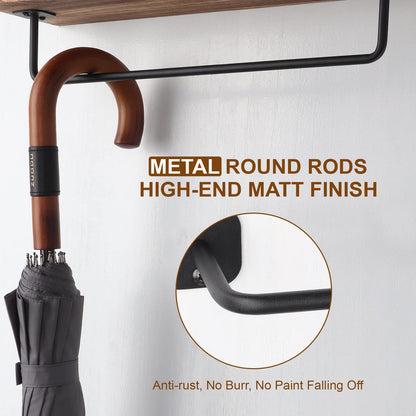 HYDERMUS Hat Organizer for Baseball Caps Wall Mount with Shelf Hat Hanger Metal Hat Holder Rack for Closet Wall Storage Organization Display Carbonized Black