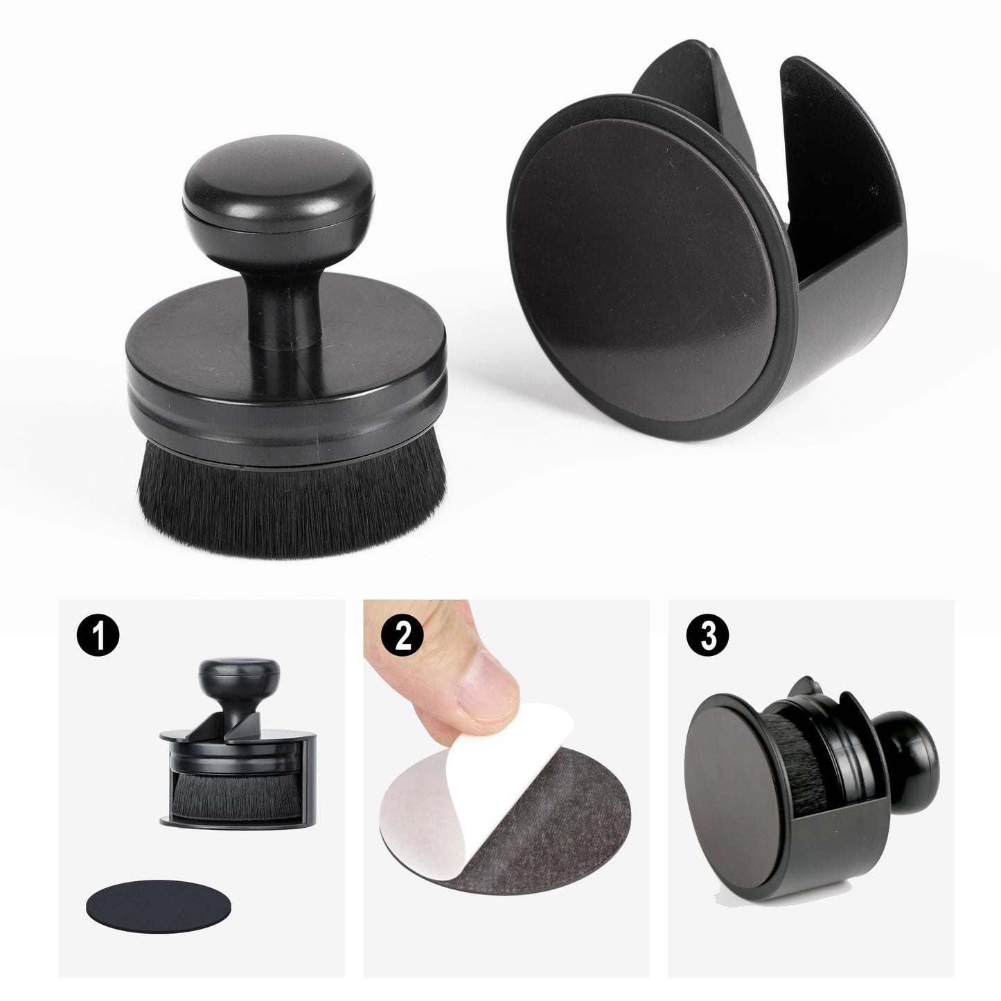 BABYSHEEP Car Tire Shine Applicator,Vegan Tire Shine Brush with Stand for Auto Detailing Cleaning Service (Black)