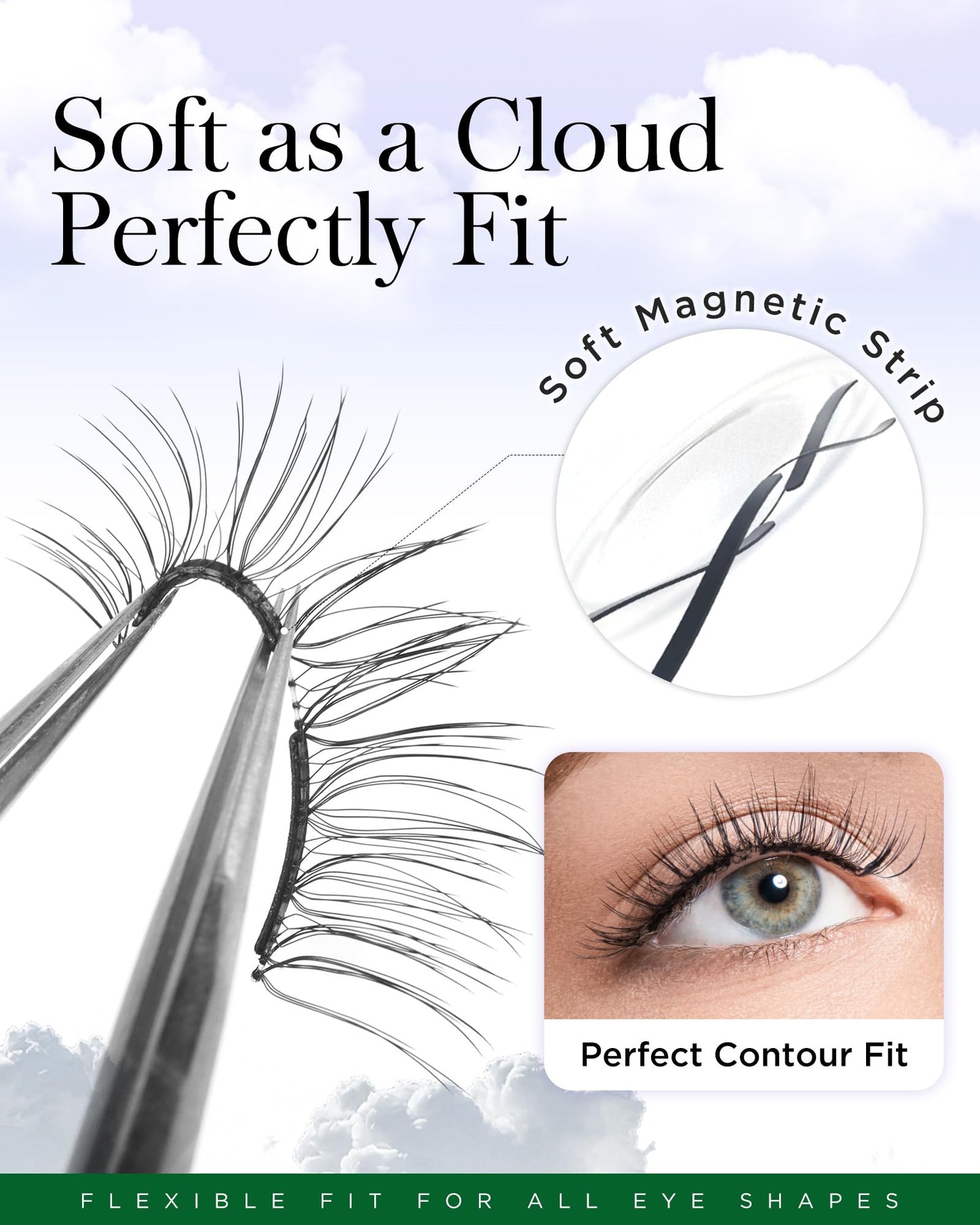 BEYELIAN Magnetic Eyelashes with Applicator Kit, No Glue Needed Reusable Natural Look 3D Lashes, Easy Apply Soft Magnetic Lashes for Eye Makeup (Lightweight & Comfortable)