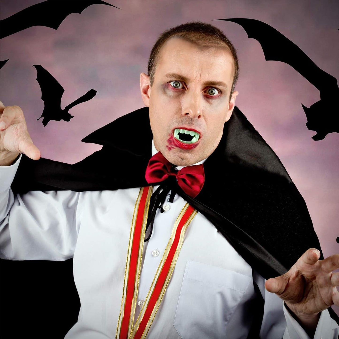 Boao 15 Pcs Halloween Vampire Teeth Bulk Plastic Vampire Fangs Bright Color Fake Teeth Cosplay Costume Accessories for Boys and Girls Halloween Party Favors Supplies