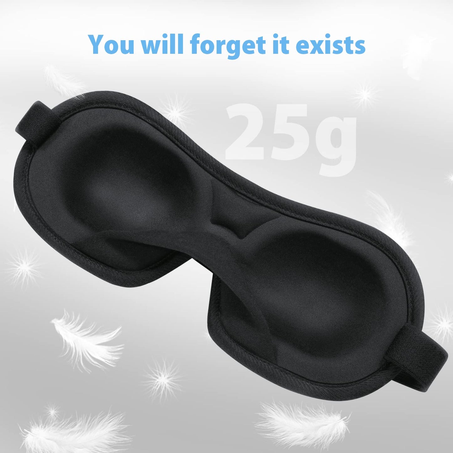 Brencco Breathable 3D Sleep Mask for Men and Women - 100% Light Blocking for Sleeping, Travel and Yoga