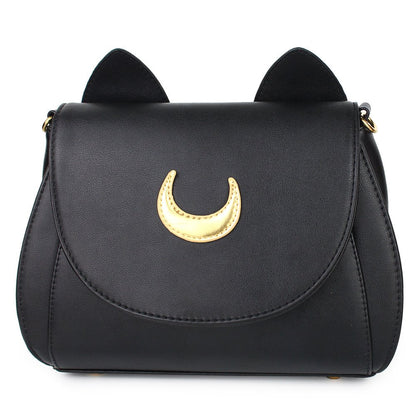 Women's Moon Purses Crossbody Bags Pu Leather Gothic Purse Cat Handbags Girls Black Shoulder Bags