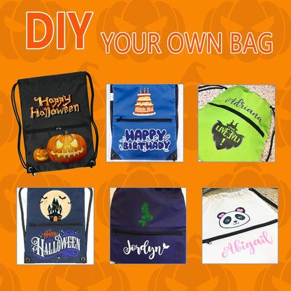 HOLYLUCK Drawstring Backpack Bag Sport Gym Sackpack - black