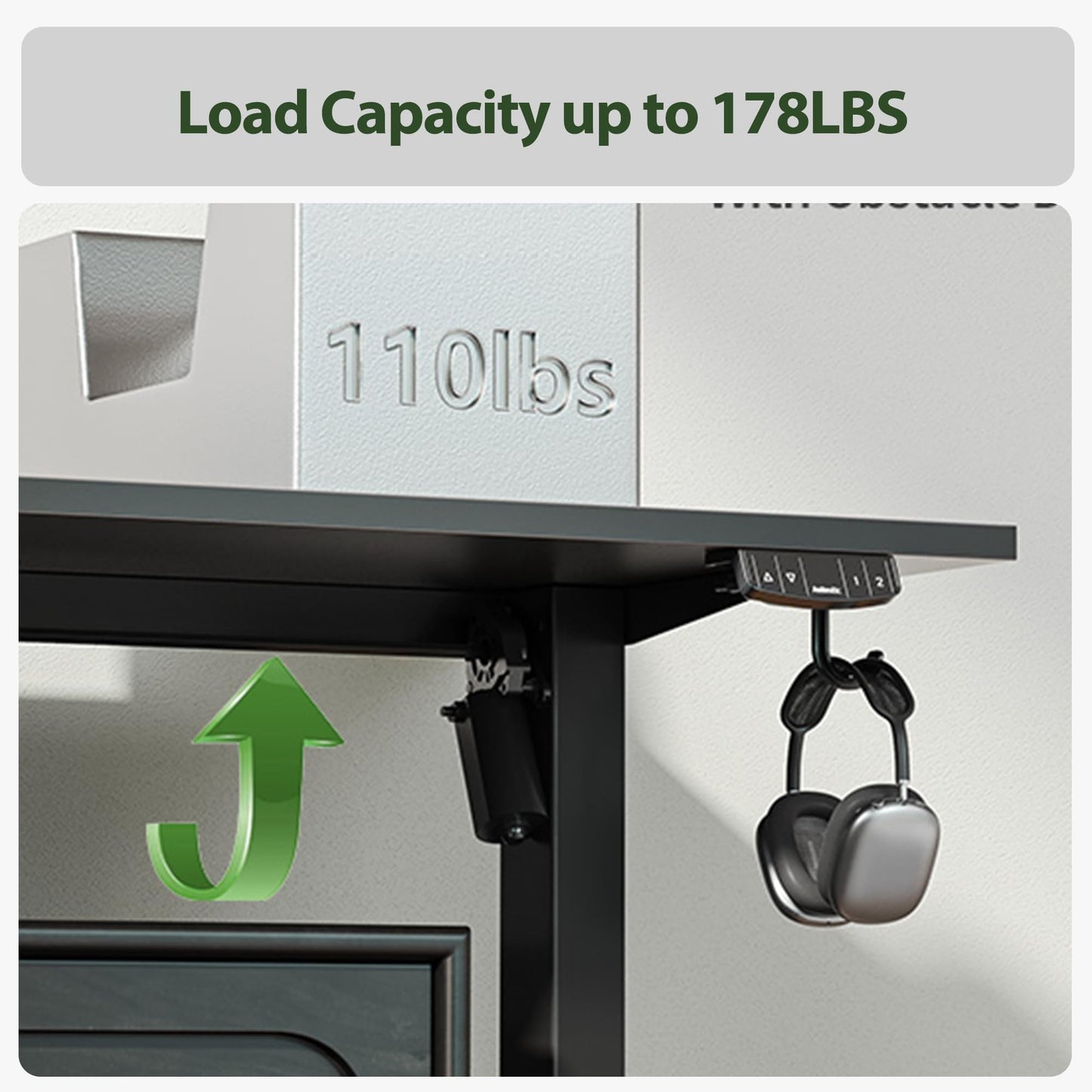 Agilestic L Shaped Standing Desk Adjustable Height, Electric Corner Standing Desk, 63 x 55 inch Sit Stand Computer Table with Splice Board, Gaming Table, Black