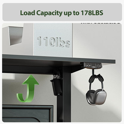 Agilestic L Shaped Standing Desk Adjustable Height, Electric Corner Standing Desk, 63 x 55 inch Sit Stand Computer Table with Splice Board, Gaming Table, Black