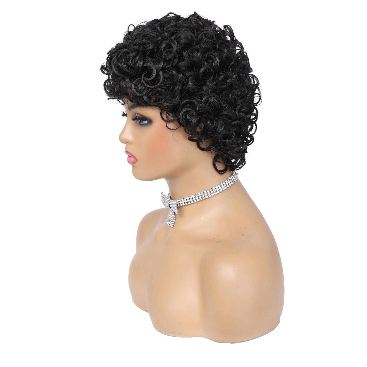 Adequate Mens Short Afro Curly Wigs for Male 70s 80s Disco Wig Guy Rocker Wig Halloween Cosplay Fancy Wigs for Daily Party Costume (Black)