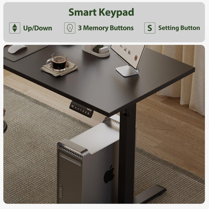 Agilestic L Shaped Standing Desk Adjustable Height, Electric Corner Standing Desk, 63 x 55 inch Sit Stand Computer Table with Splice Board, Gaming Table, Black