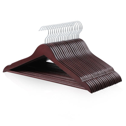 Amazon Basics Durable Wooden Suit Clothes Hangers - Cherry, 20-Pack