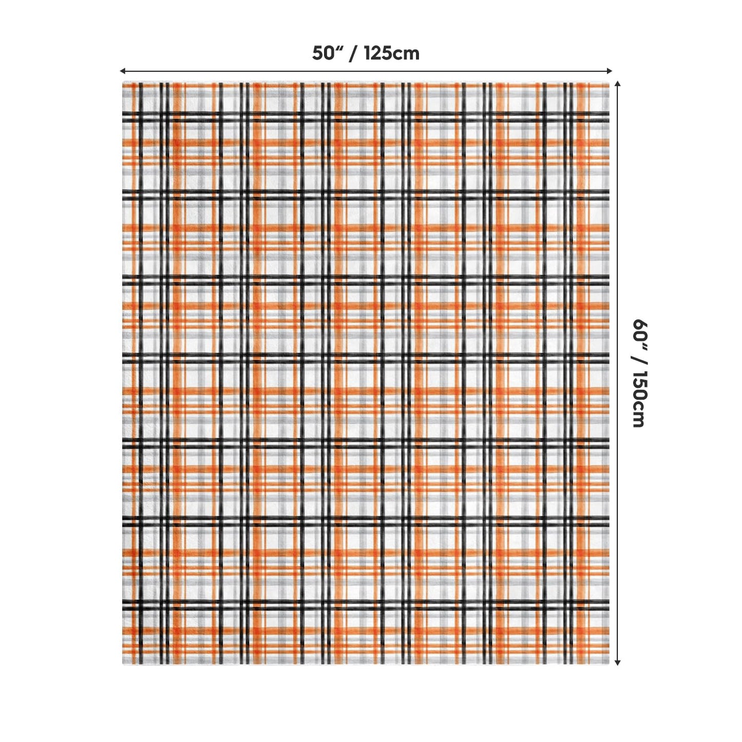 Horaldaily Halloween Flannel Blanket Throw, Orange Buffalo Plaid Soft Fuzzy Plush Cozy Fleece Blankets for Couch Sofa Bed Lounging, Ideal Gifts for Kids Adults Wife Self, 50x60