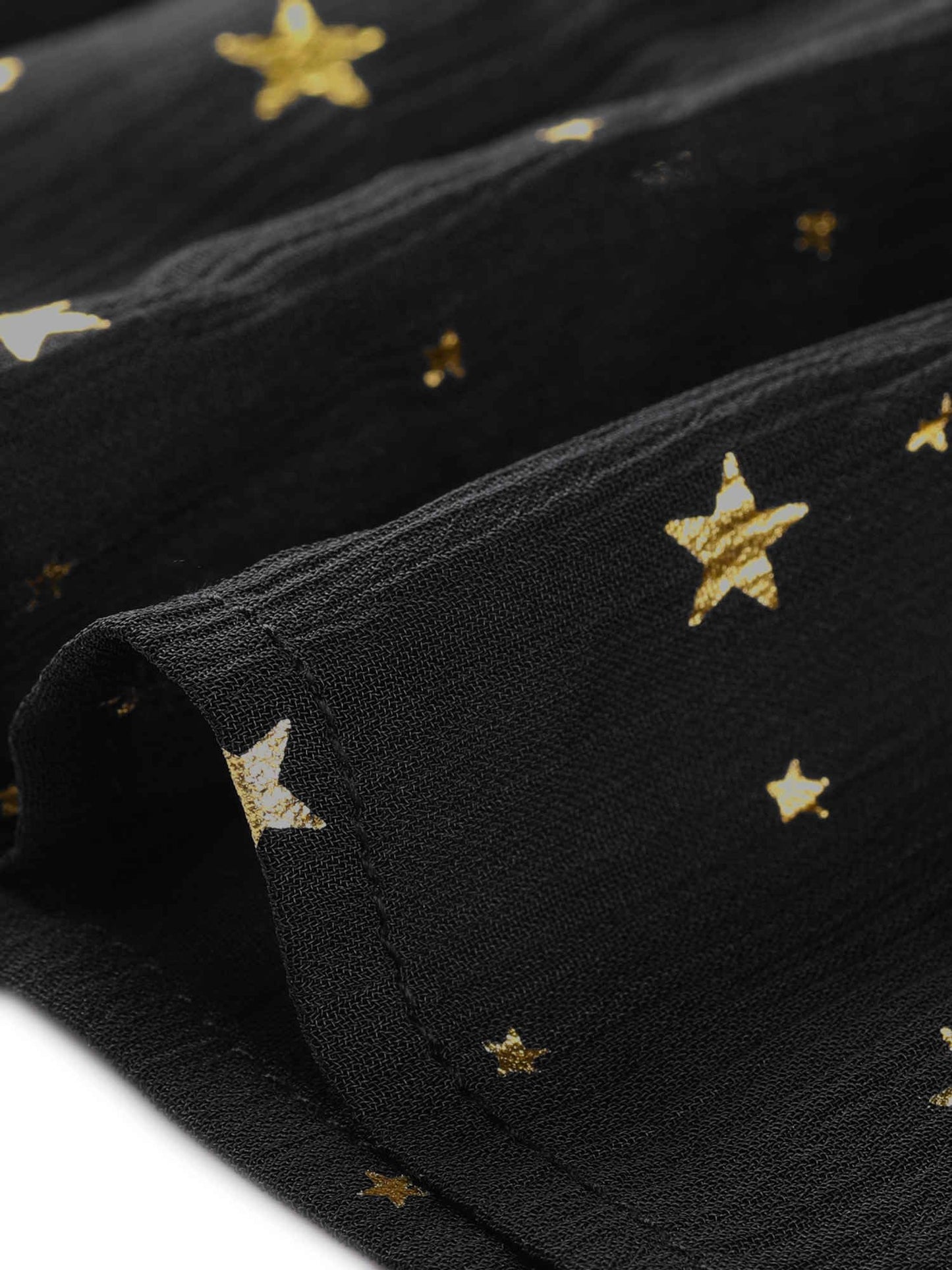 Allegra K Casual Chiffon Midi Dress for Women Halloween Sleeveless Smocked Waist Gilding Metallic Stars Party Dresses X-Large Black