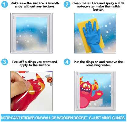 BAYLAY Halloween Window Clings - 10 Sheets Halloween Window Decorations Double Sided Hallowee n Window Stickers