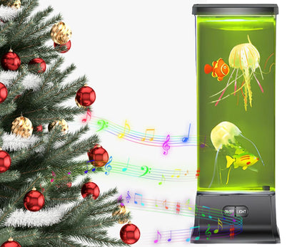 CALOVER Gifts for Kids Boy Girl Men Women Birthday Christmas Thanksgiving All Holiday Jellyfish Lamp with Music Bluetooth Speaker Table Sensory Night Mood Light