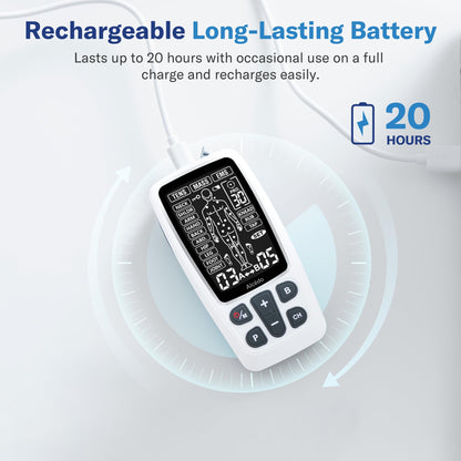Alcedo TENS Unit + EMS Combination Machine Muscle Stimulator for Pain Relief, Electric Rechargeable Pulse Massager with 41 Modes for Back/Neck Pain Therapy