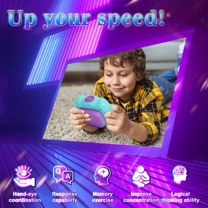 AOTIBO Fast Push Machine Light Up Fidget Toys for Kids Adults, Handheld Game for Kids 3-12, Quick Push Bubble Stress Toy, Sensory Toys Travel Games, Xmas Birthday Gifts for Boys Girls (Blue - Purple)