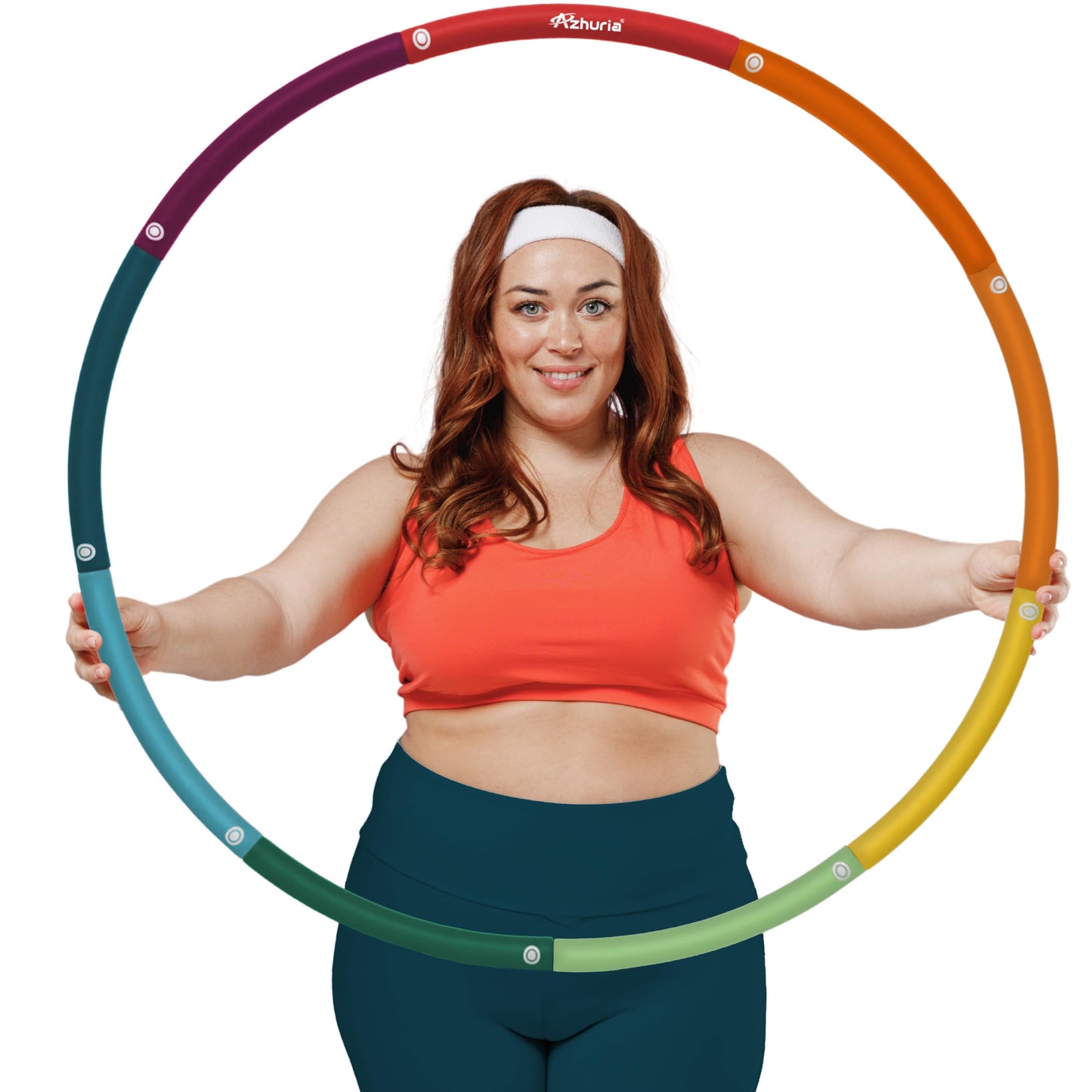 Azhuria Weighted Hula Hoop Plus Size | 3.2lb Weight, 43in Diameter | Extra Large Hula Hoop for Adults Weight Loss | Easy to Spin, Soft Padding | Exercise Hoop for Beginners & Advanced Hoopers