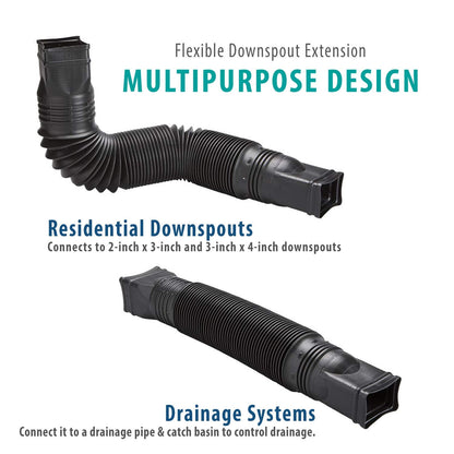 Amerimax White Flexible Downspout Extension Gutter Connector Rainwater Drainage