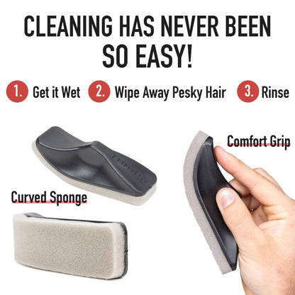 Beard Hair Catcher Sponge for Sink, Beard Bar for Cleaning Bathroom Sink, Egonomic Curved Beard Hair Remover, Clean Men's Hair Trimmings After Shave