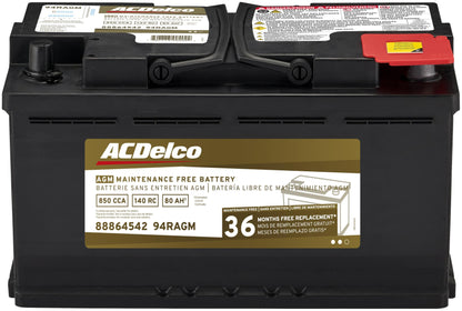 ACDelco Gold 94RAGM (88864542) 36 Month Warranty AGM BCI Group 94R Battery