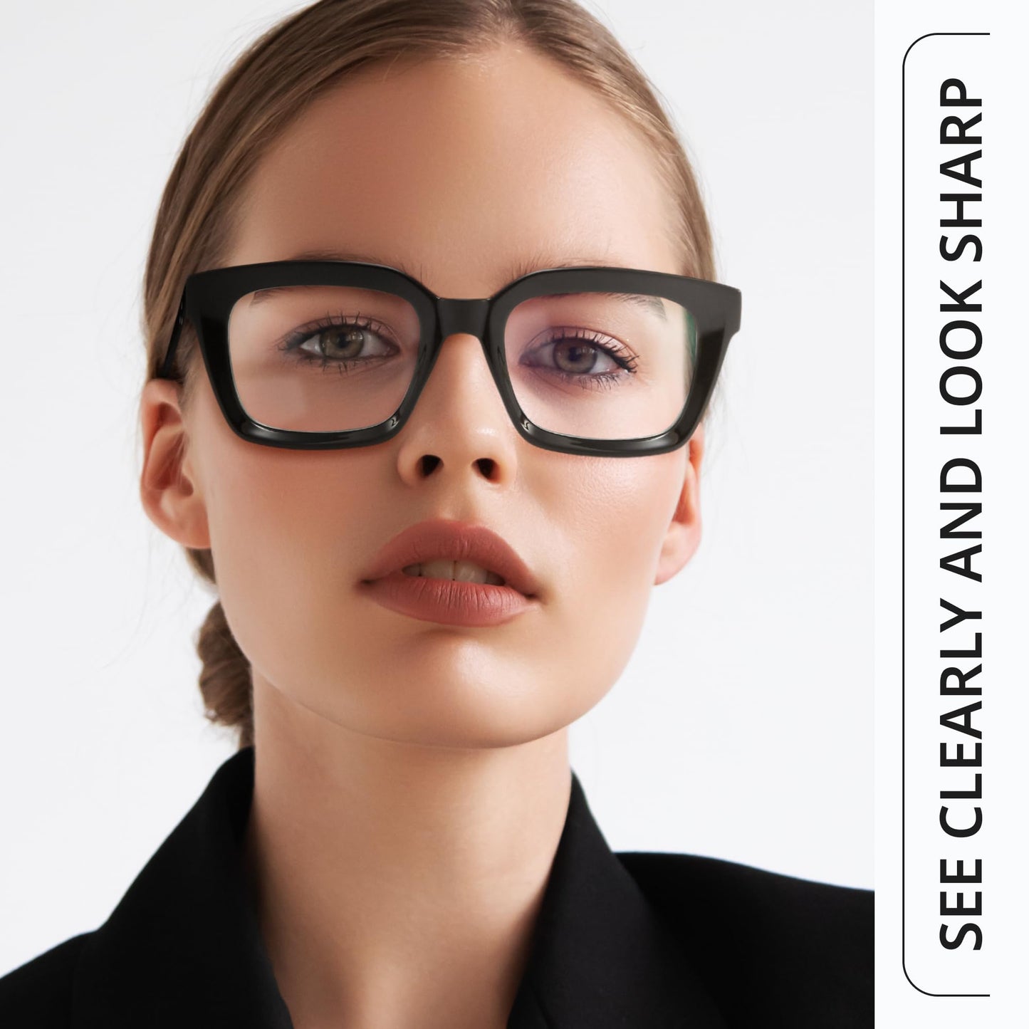 IBOANN Oversized Blue Light Glasses for Woman, Funky Fashion Glasses With Preppy Look, Eye Strain Computer Glasses
