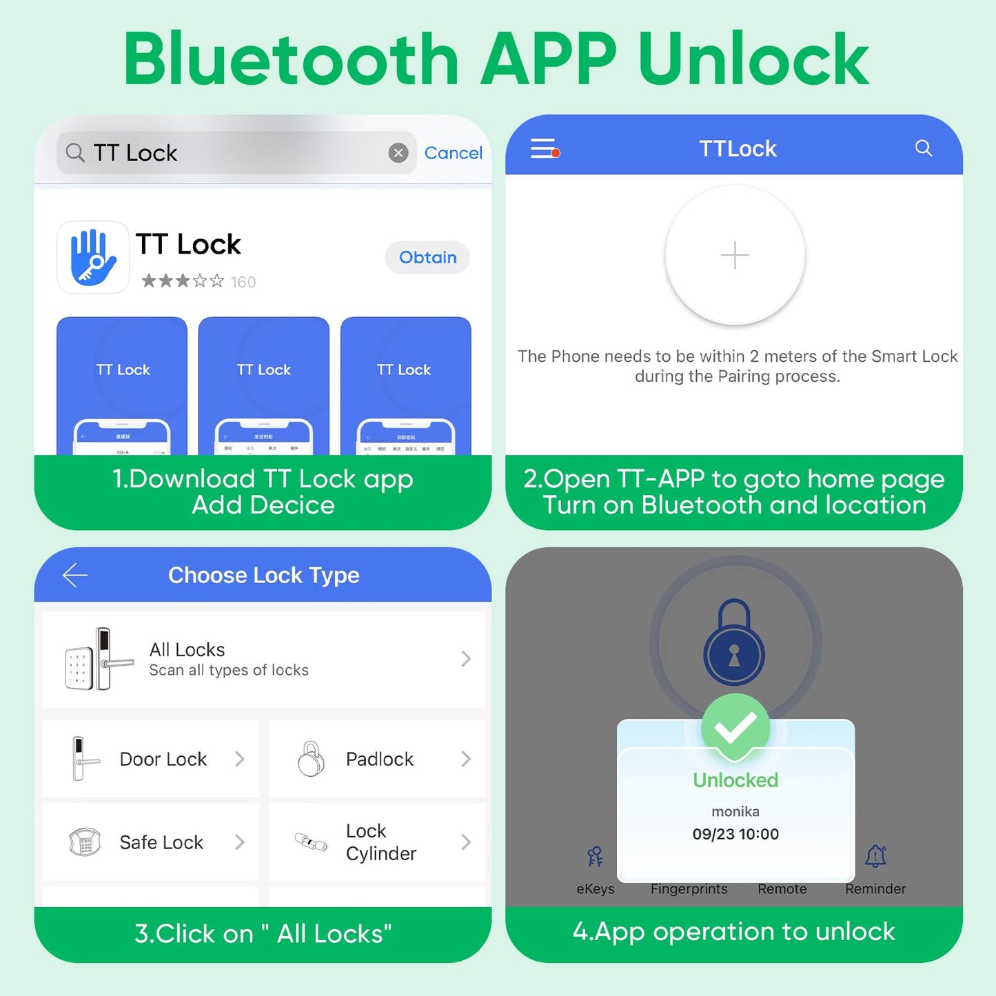 Bluetooth Fingerprint Cabinet Lock With Phone/Watch App Unlock, Smart Biometric Keyless Hidden File Drawer Wardrobe Lock, Child Safety Electric DIY Wooden Furniture