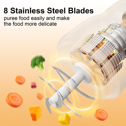 Baby Food Maker-Upgrade, Phydge Baby Food Blender with Baby Food Containers, Silicone Spoons, Easy to Clean, 10oz Baby Food Processor for Fruit, Vegetable, Meat