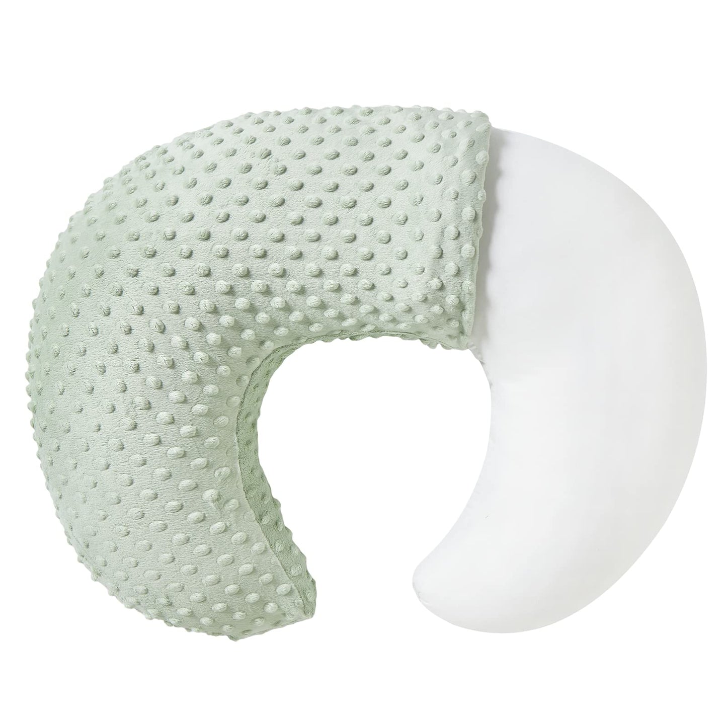 Baby Nursing Pillow and Body Positioner with Premium Slipcover for Breastfeeding for Baby Boys and Girls, Feeding Pillow with Breathable Comfortable Pillowcase (Green)