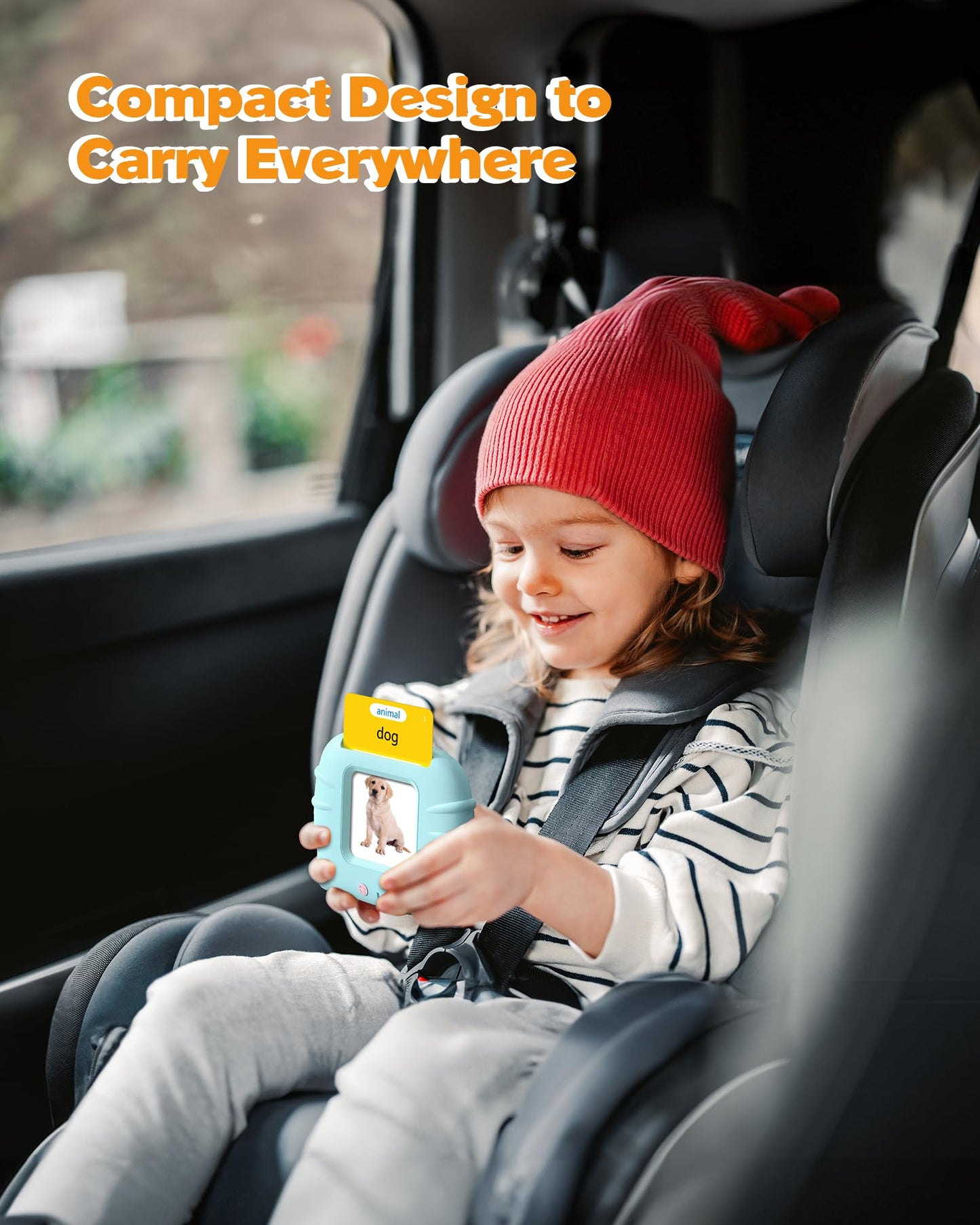 Airbition Talking Flash Cards for Toddlers 1 2 3 4 Year Olds, Montessori Language Learning with 224 Words, Pocket Speech Therapy and Autism Playthings, Children's Sensory Educational Device