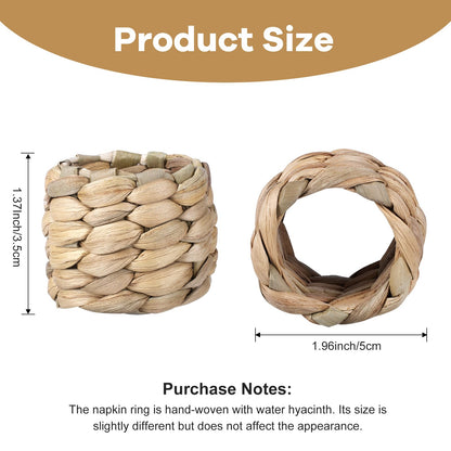 APTWOW Rustic Napkin Rings Set of 12, Hand-Woven Farmhouse Fall Napkin Rings, Holiday Party, Christmas, New Year Eve, Thanksgiving Dinnerware, Easter Napkins Rings