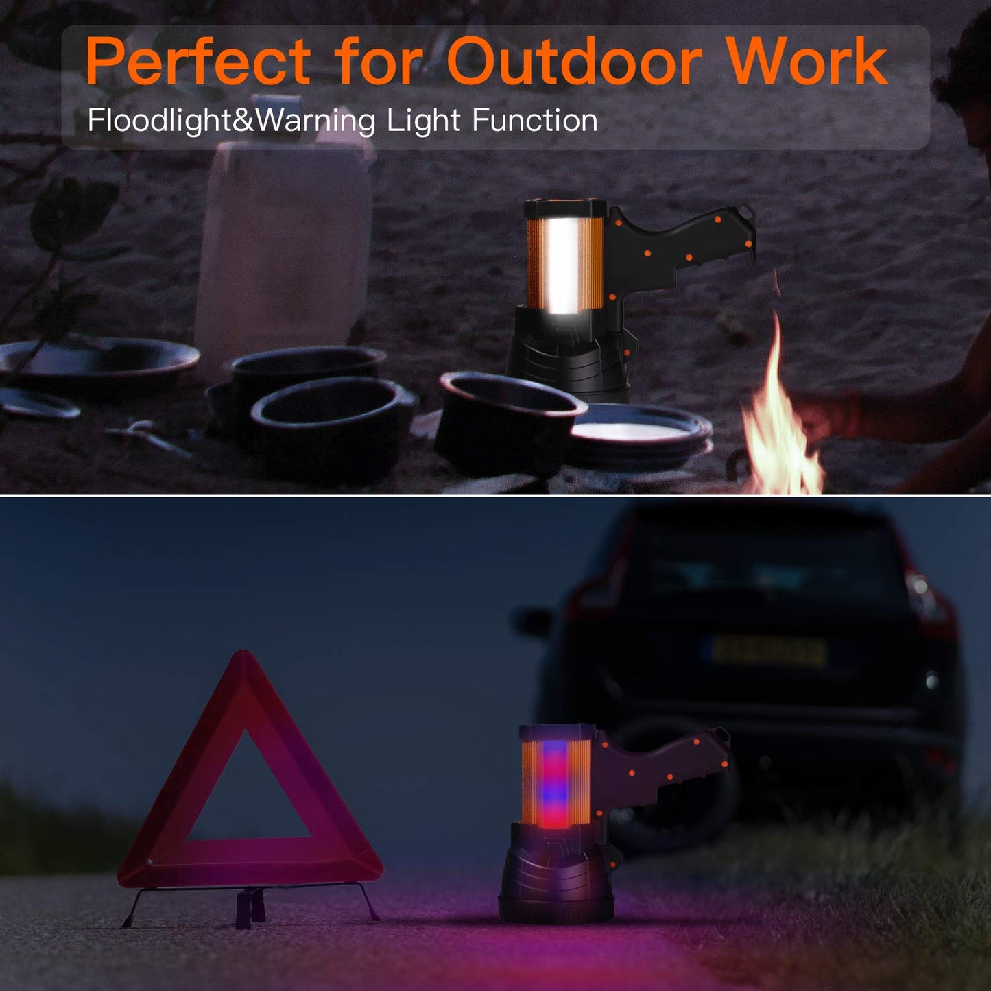 BUYSIGHT Rechargeable Spotlight,Spot Lights Hand held High lumens Large Flashlight Handheld Spotlight Lightweight and Super Bright Flashlight (Aluminium_Alloy Golden)