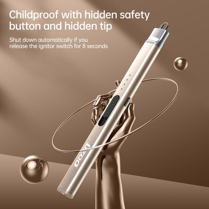 Betrich Candle lighters, Electric Lighter, Rechargeable Arc Lighter, 360° Flexible Neck Flameless Grill Long Lighters for Candle Aromatherapy Camping BBQ Gas Stove-Gold