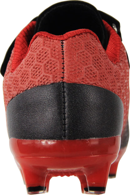 BomKinta Kid's FG Soccer Cleats Athletic Outdoor Soccer Shoes Black Red Size 6 M US Big Kid