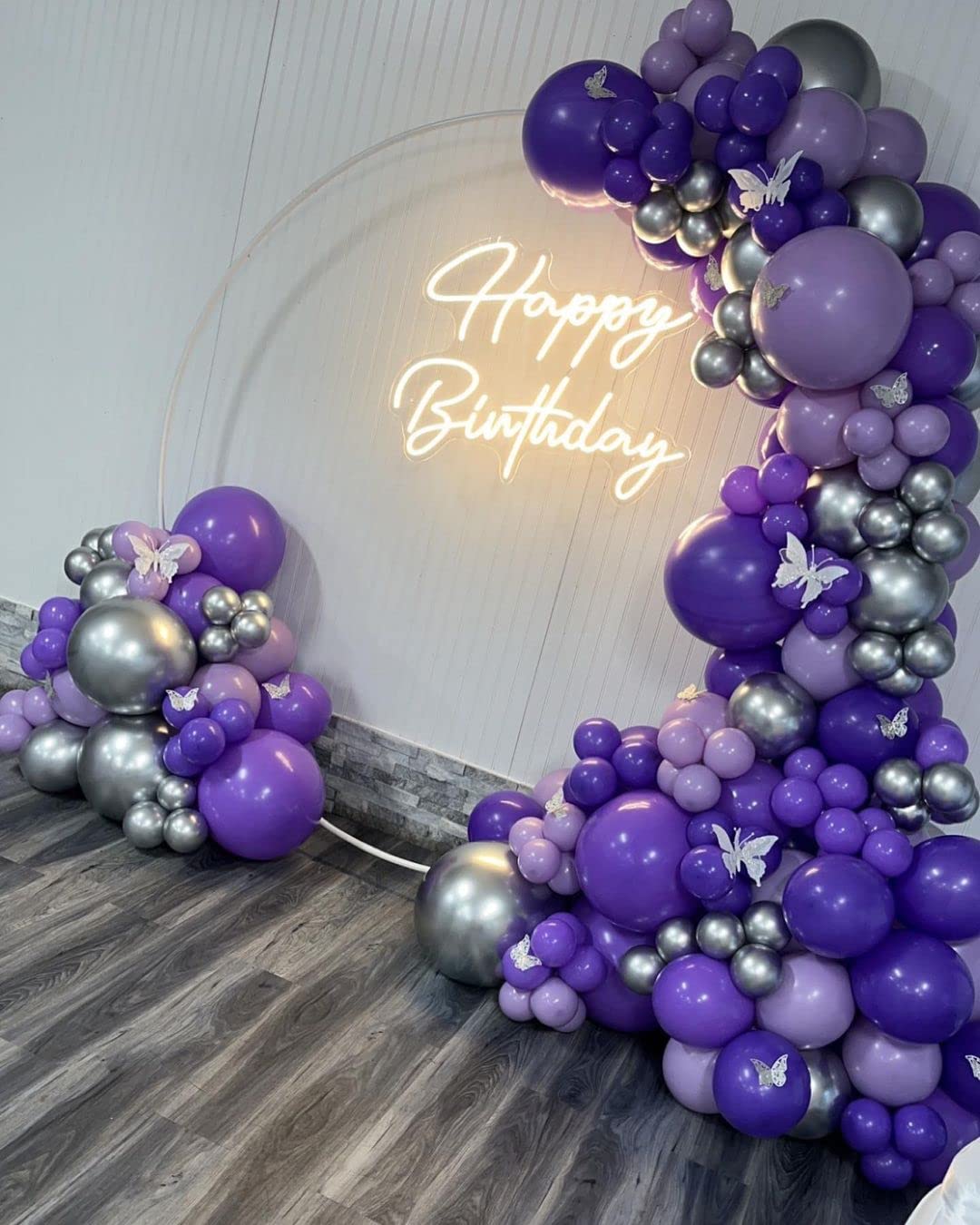 Bezente Dark Purple Latex Party Balloons - 100 Pack 12 inch Round Helium Purple Balloons for Wedding Graduation Halloween Birthday Party Backdrop Decorations