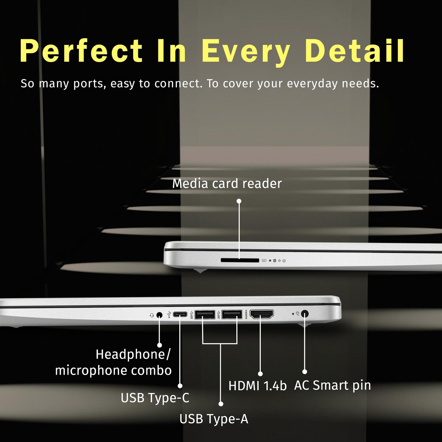 HP Stream 14" HD BrightView Laptop, Intel Celeron N150, 16GB RAM, 288GB Storage (128GB eMMC + 160GB Docking Station Set), Intel UHD Graphics, 720p Webcam, Wi-Fi, 1 Year Office 365, Win 11 S, Silver