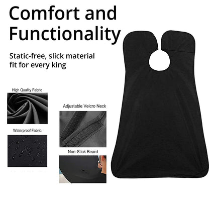 Beard Trimming Catcher Beard Bib Birthday Gifts For Men For Men With 2 Suction Cups Waterproof Non-Stick For Shaving And Trimming Grooming Accessories(Black)