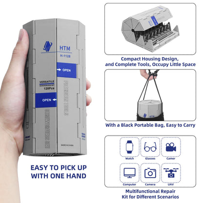 HengTianMei 142 in 1 Precision Screwdriver Set Professional Magnetic Repair Tool Kit for Computer, Laptop, Xbox, Macbook, Game Console (H1128)
