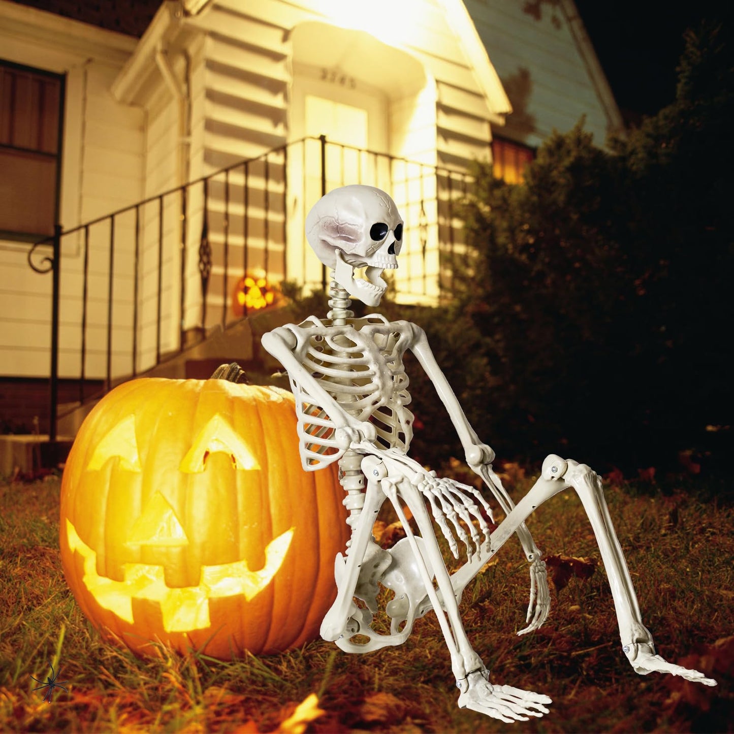 breesky 5.4 ft Halloween Life Size Skeleton, Full Body Realistic Human Bones with Flexible Joints, Skeleton for Halloween Full Size