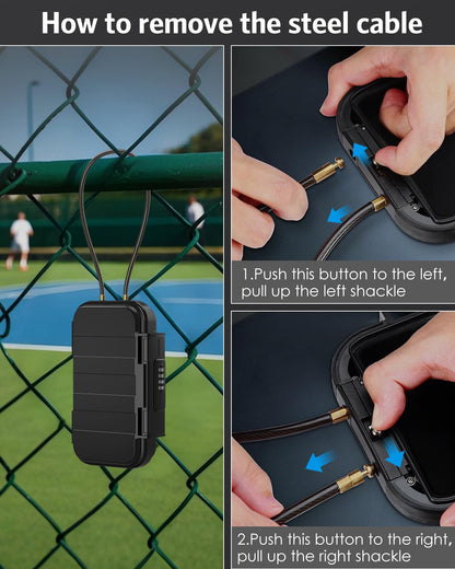 AMIR Portable Safe Box, Combination Security Case LockBox with Code, Waterproof Anti-Theft Mini Travel Safe Box with Removable Chain, Portable Lock Box for Home, Office, Christmas