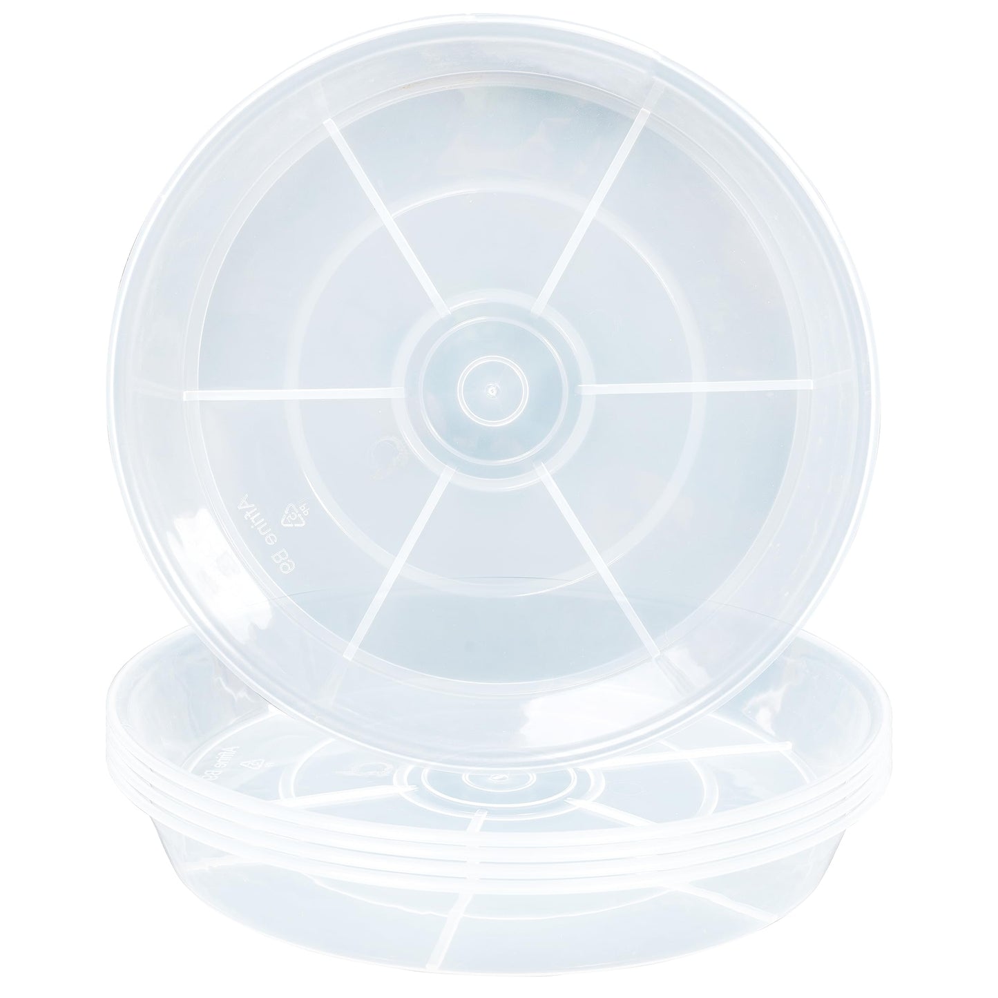 Afrine 6 Pack Plant Saucer Drip Tray, 4 5 6 8 9 10 12 14 16 18 inch, Heavy Sturdy Plastic Planter Flower Pot Saucers for Indoor Outdoor Garden, Plant Water Drip Trays for pots Base (4", Clear)