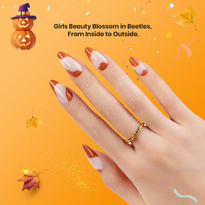 Beetles 3Pcs 15ml Builder Nail Gel with No Wipe Top Coat Gel Nail Polish and Base Coat Halloween Set for Nails Shine Finish and Long Lasting Nail Protection UV/LED Lamp Needed Gift for Women