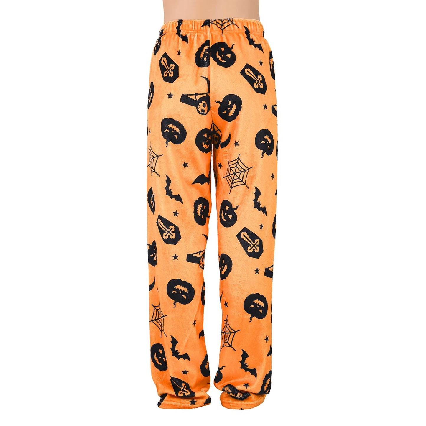 Women's Plush Fuzzy Pajama Pants Warm Cozy Pj Bottoms Drawstring Lounge Pants Fleece Sweatpants Fluffy Sleepwear D Orange Pumpkin Medium
