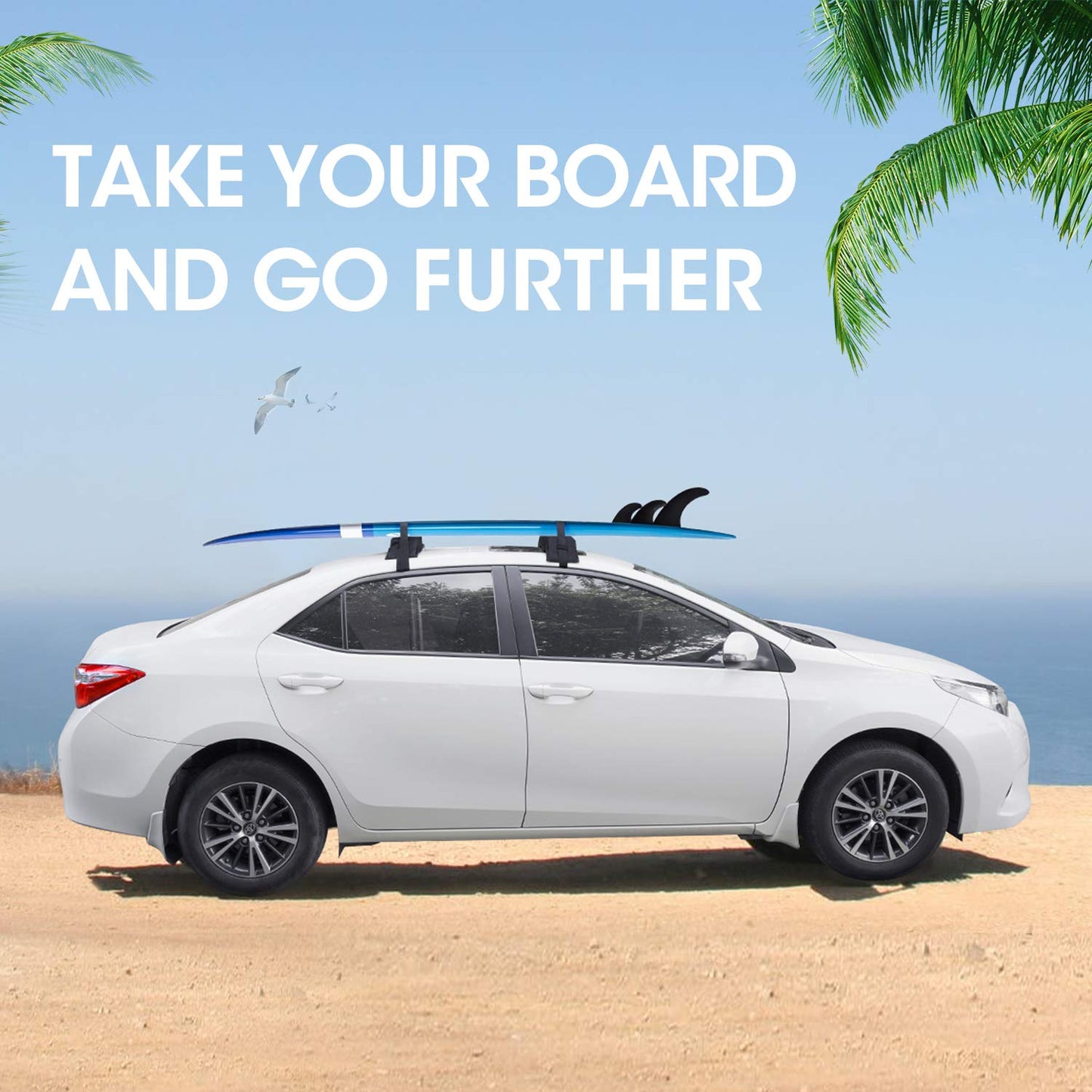 HEYTRIP Universal Soft Roof Rack Pads for Kayak/Surfboard/SUP/Canoe with 15FT Tie-Down Straps and Storage Bag