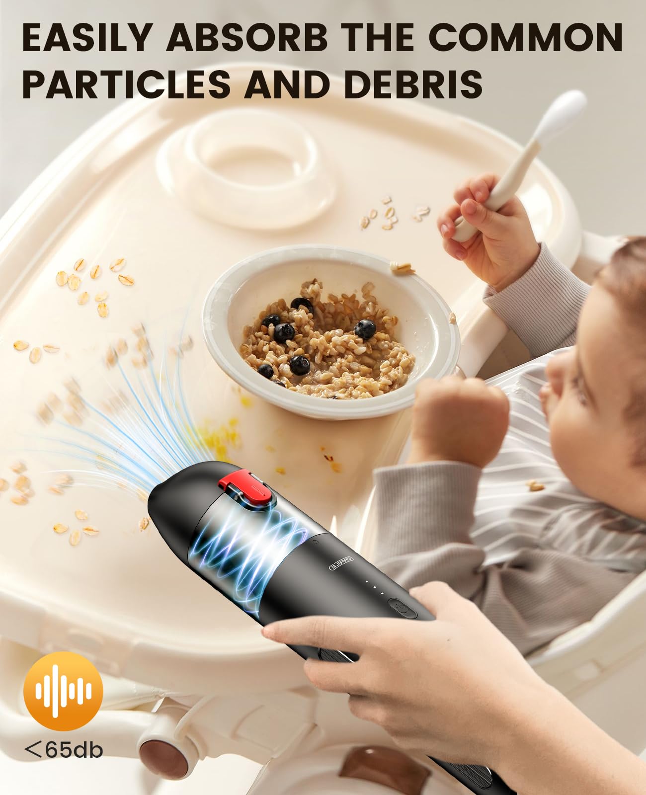 CAFELE Cordless Car Vacuum Cleaner Mini Portable Handheld Vacuum for Sofa Dog Hair with LED Flashlight, 2 Speeds, 2 Nozzles, Max 45Mins Runtime, for Car Home Office Keyboard Desk Couch