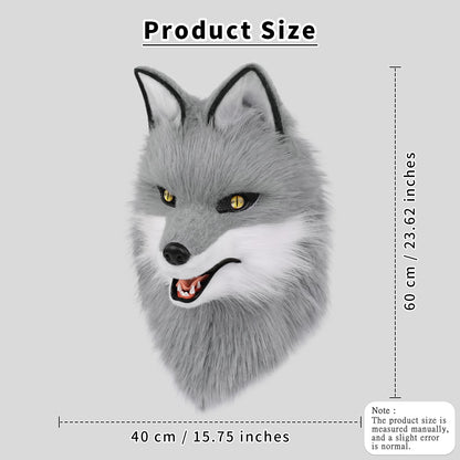 HAOAN Furry Dog Mask Animal Full Head Wolf Fox Realistic Masks for Halloween Carnival Fancy Dress Party Cosplay Costume Women Men