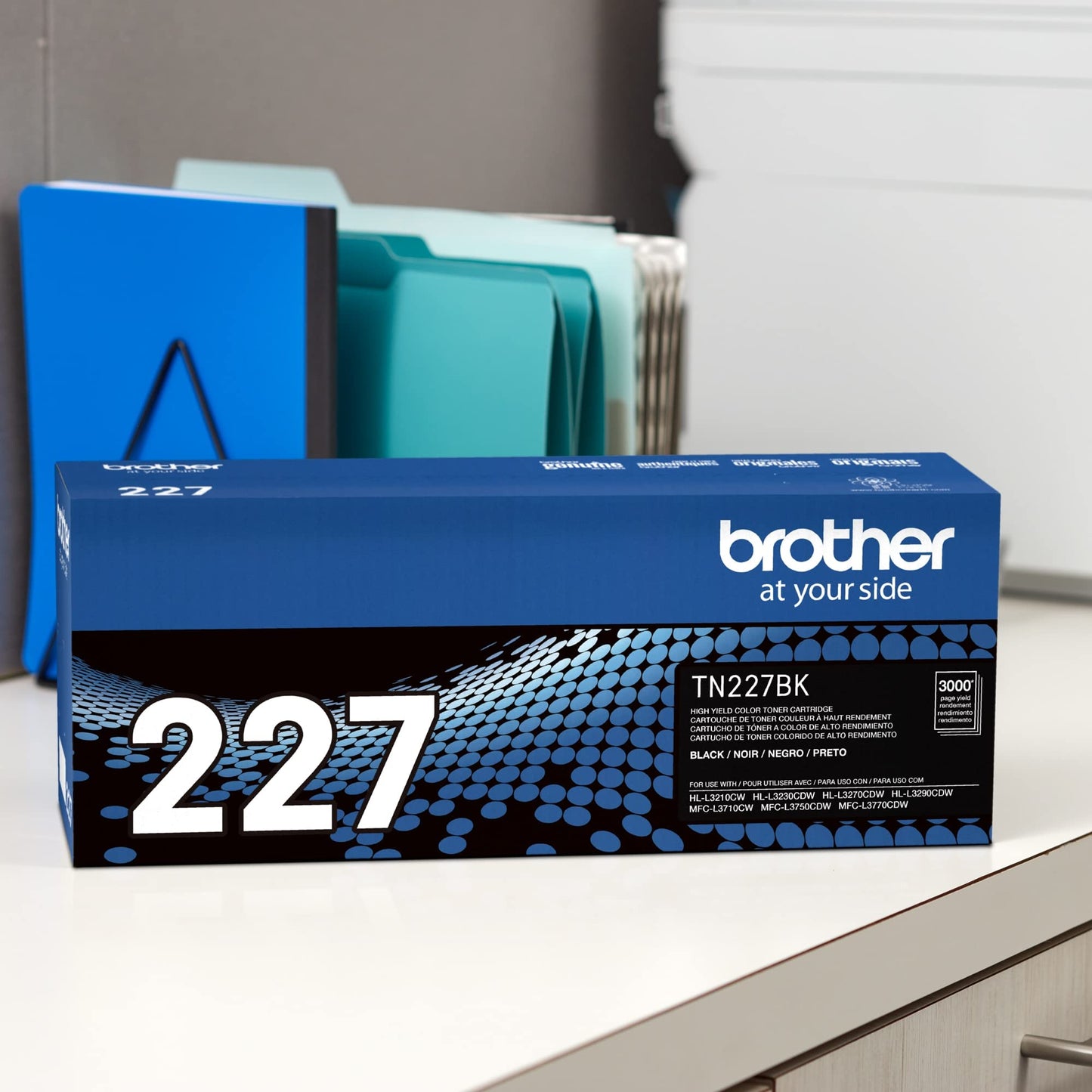 Brother Genuine TN227, TN227BK, High Yield Toner Cartridge, Replacement Black Toner, Page Yield Up to 3,000 Pages, TN227BK, Amazon Dash Available