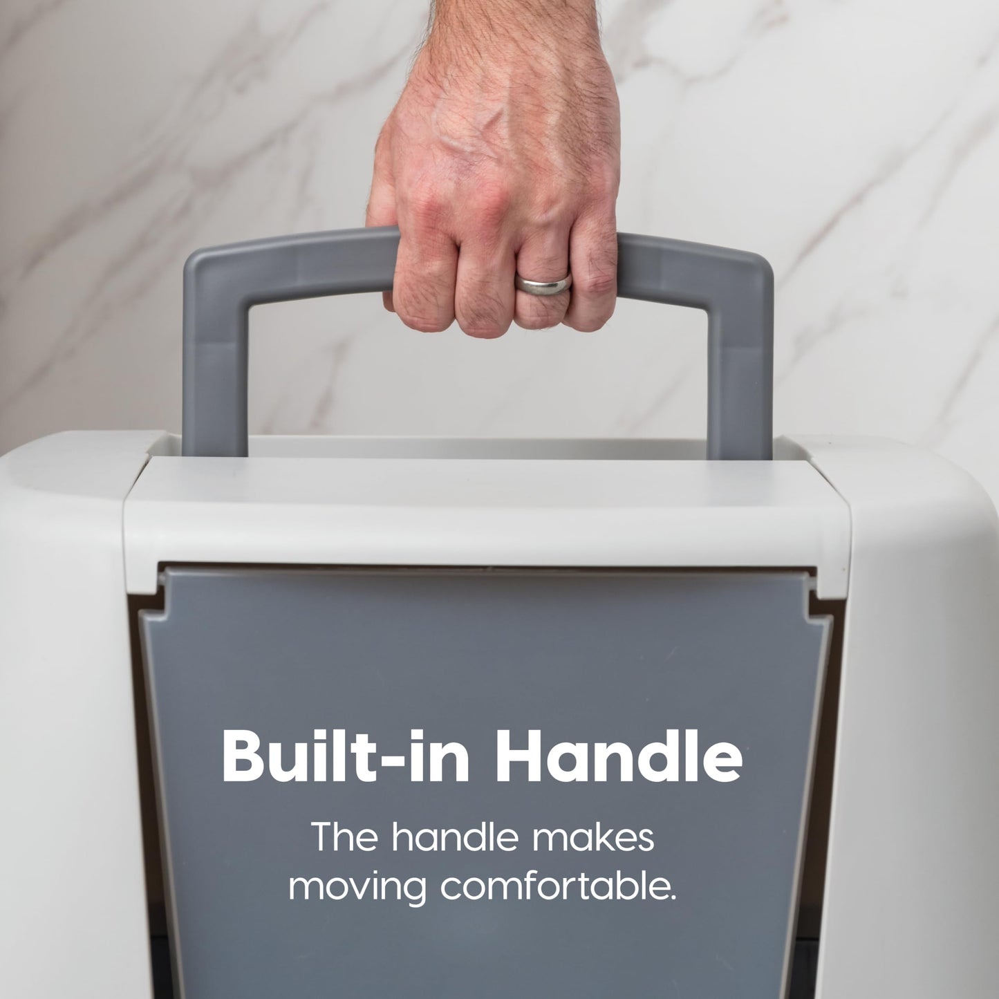 IRIS USA Cat Litter Box with Front Door Flap and Scoop, Covered Kitty Box with Handle and Buckles for Portability and Privacy, Dark Gray