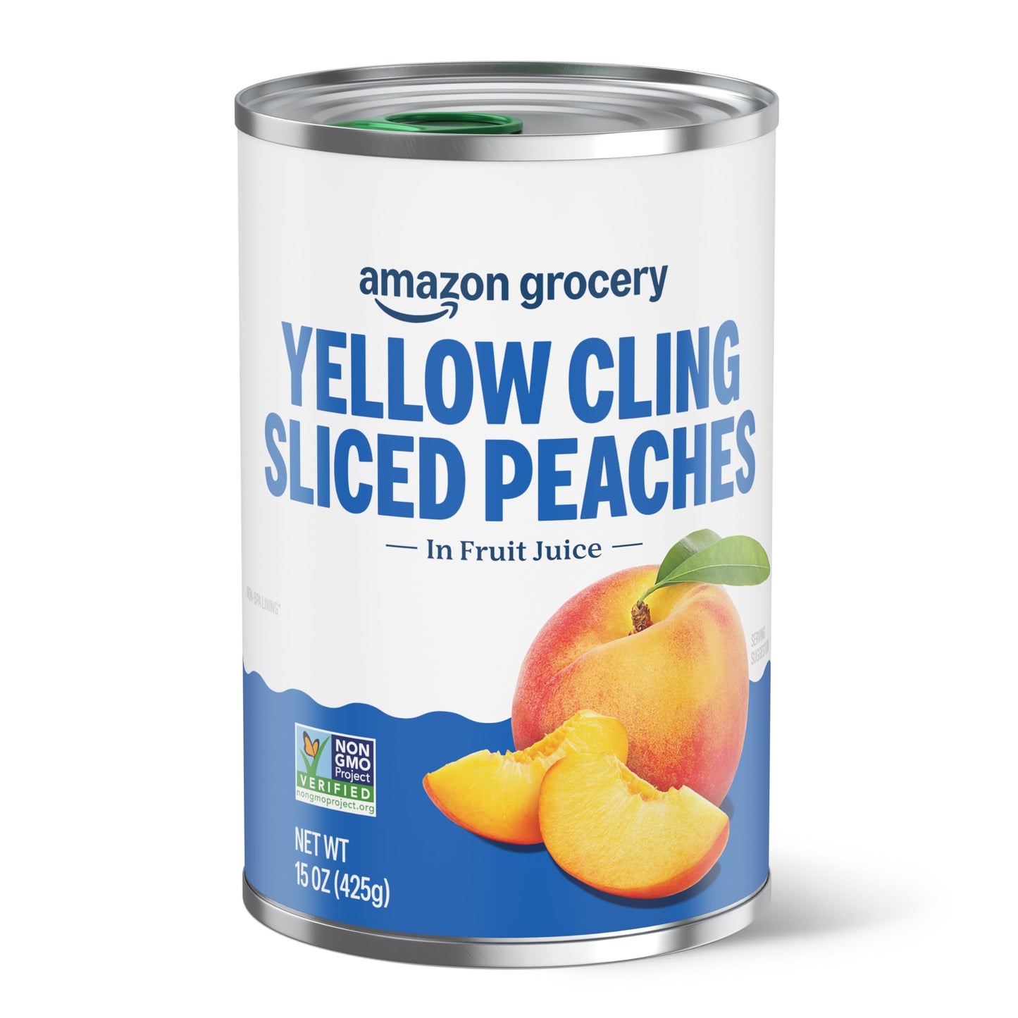 Amazon Grocery, Yellow Cling Sliced Peaches, 15 Oz (Previously Amazon Fresh, Packaging May Vary)