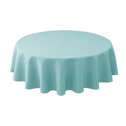 Biscaynebay Round Tablecloth 60 Inch-Auqa Blue Outdoor Fabric Table Cover-Small Circle Folding Table Cloths Linen Water Resistant for Kitchen Dining Picnic Patio Outdoor Party Restaurant Tables